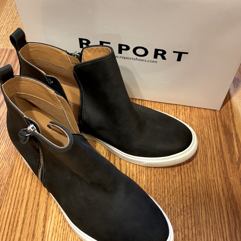 New in box Black wedge sneaker Kismet 2 in heel .